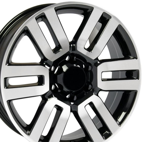 OE Wheels TY10 20 Inch Rim Fits 4Runner Style 6x139.7 20x7 Gloss Black Machined - Hollander 69561 (1)
