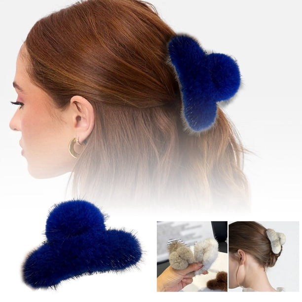 Mink Velvet Hair Barrettes - Material suave, todo tipo de cabello, clip seguro, para un peinado sin esfuerzo Viajes diarios