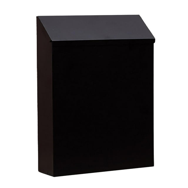 Boîte aux Lettres Murale Porte-Journaux Moderne pour Porte d'Entrée Extérieure Noir