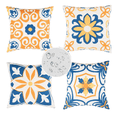 thumbnail image 5 of Set of 4 Outdoor Waterproof Pillow Covers 18inx18in Mandala Flower Decorative Pillow Covers Bohemian Style Geometric, 5 of 6