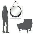 thumbnail image 3 of Americanflat 24" Black Round Mirror with Strap - Hanging Mirror for Wall - Circle Mirror for Bathroom, Bedroom, Entryway, Living Room - Large Mirror for Wall Decor, 3 of 8