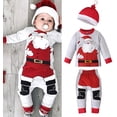 thumbnail image 3 of Lovebay Baby Santa Claus Outfit Newborn Boy Christmas Outfits Toddler Tops+Long Pants +Hat 3Pcs Set 6-12 Months, 3 of 10