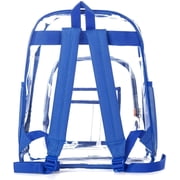 K-Cliffs Unisex Heavy Duty Clear Backpack See Through PVC Work Security Bag Transparent Workbag Royal Blue