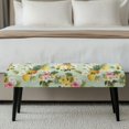 thumbnail image 3 of Jiueut Pineapple Lemon Hibiscus Print Bench Slipcover for Dining Room, Non Slip Bench Seat Protection with Elastic Band Thick Rectangle Chair Slipcover for Kitchen Home Hotel, 3 of 7