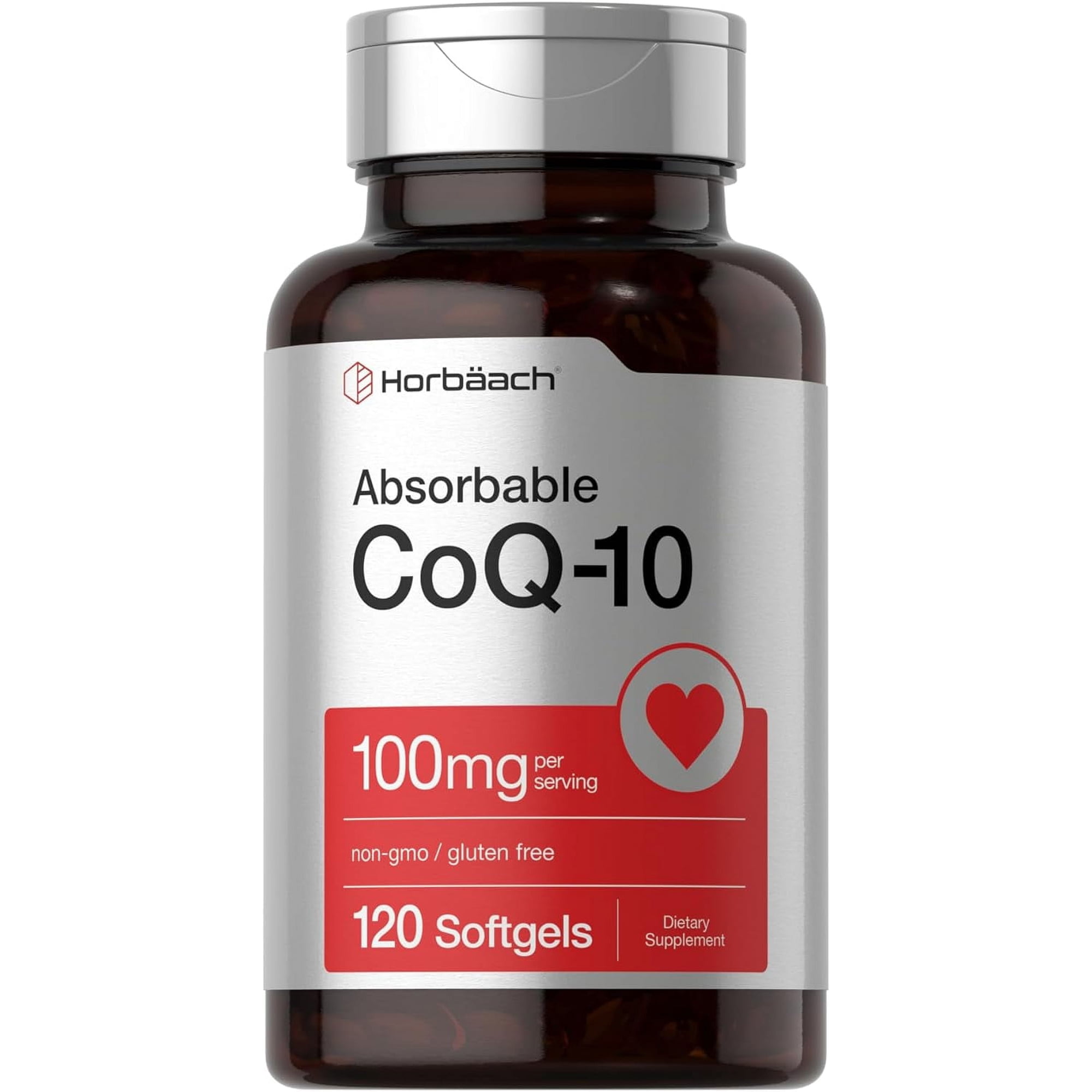 CoQ10 100mg | 120 Softgels | Non-GMO, Gluten Free Supplement | by Horbaach