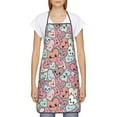 thumbnail image 2 of Naloa 1Pack Adjustable Bib Apron Waterdrop Resistant Cooking Kitchen Aprons for Women Men Chef, Cartoon Hearts Print, 2 of 5