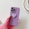 thumbnail image 1 of Funda de teléfono suave con corazón de amor negro 3D lindo coreano con correa de muñeca para iPhone 14 13 12 11 Pro Max X XS XR 7 8 plus funda Simple Tan Jianjun unisex, 1 of 2