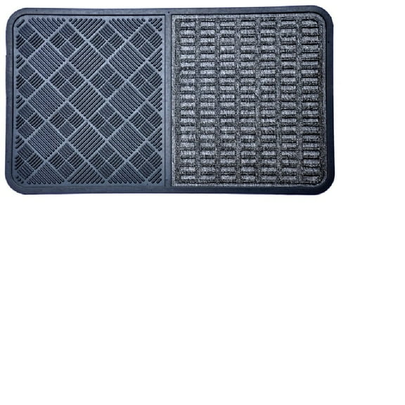 Imports Decor Synthetic Rubber Door Mat, 16" x 28", Grey
