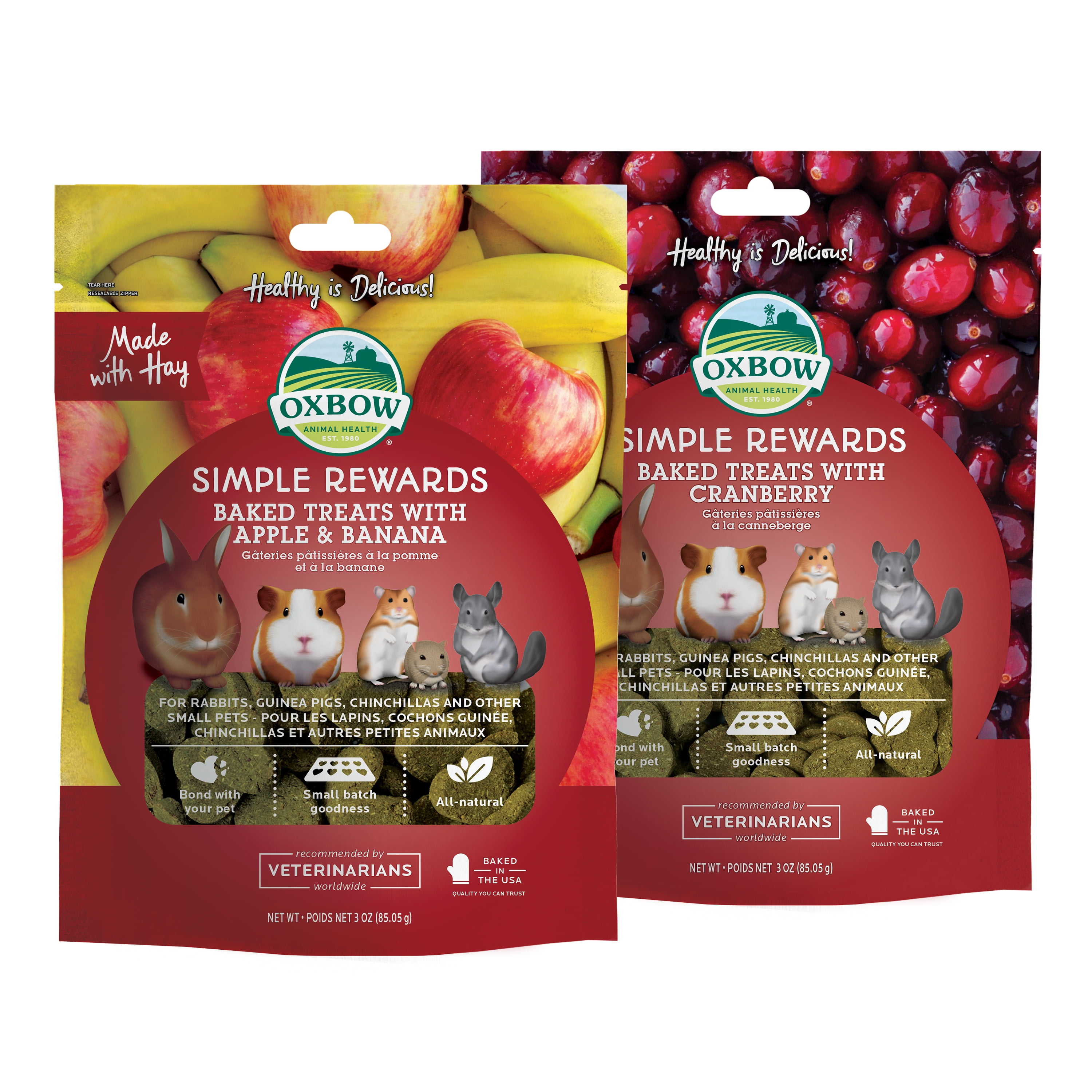 Oxbow Simple Rewards Apple Banana Treats 3oz. - Walmart.com