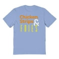 thumbnail image 1 of Chicken Strips And Fries Humor Graphic Light Blue Men's Cotton T-Shirt, 1 of 1