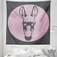 thumbnail image 1 of Donkey Tapestry, Grunge Effect Donkey Portrait with Circle Frame Hipster Sketch Mammal Animal, Fabric Wall Hanging Decor for Bedroom Living Room Dorm, 5 Sizes, Pale Pink Grey, by Ambesonne, 1 of 1
