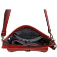 thumbnail image 4 of Whitney Womens Vegan Leather Laced Flap Messenger Crossbody Bag by Ampere Creations - Burgundy, 4 of 6