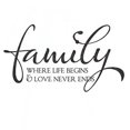 thumbnail image 2 of Family Where Life Begins Love Never Ends Wall Decals Quotes Vinyl Sticker, 36x20-Inch, Black, 2 of 4