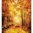 thumbnail image 3 of Country Duvet Cover Set, Pale Shaded Autumn in the Forest Pastoral Calm Simple Life Nature Paint Away Art, Decorative 3 Piece Bedding Set with 2 Pillow Shams, King Size, Orange Brown, by Ambesonne, 3 of 3