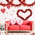 thumbnail image 6 of Valentine's Day Christmas Heart Tinsel Garland, 50FT Red Valentines Heart Tinsel Garland Twist Metallic Hanging Garland Tree Indoor Outdoor Wedding Valentine Christmas Decorations, 6 of 9