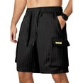 thumbnail image 2 of Dagugfen Cargo Shorts for Men Elastic Waist Drawstring Striped Loose Athletic Casual Shorts Multi Pockets, 2 of 4