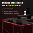 thumbnail image 4 of GTRACING L-Shaped Gaming Desk with RGB Light and Removable Storage Stands, Black, 4 of 13