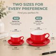 thumbnail image 3 of Unique Bargains 4 Set Espresso Cups Stackable with Saucers Red 8 oz, 3 of 7
