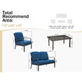 thumbnail image 2 of Domi Patio Conversation Set of 4, Cushioned Outdoor Furniture Sets with All Weather Galvanized Steel Frame (Spring Coil Seat Cushion) -Blue, 2 of 8