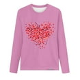 thumbnail image 4 of Cute Heart Tshirt for Womens Valentine's Day Long Sleeve Crewneck Tops Comfy Basic Tee Holiday Top, 4 of 4