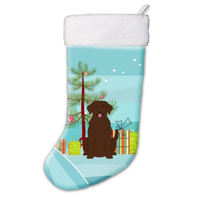 Joyeux Noël Sapin Labrador Chocolat Bas de Noël