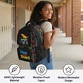 thumbnail image 6 of Pzuqiu Tropical Palm Leaf Backpack for Kids Book Bag Back to School Lightweight Portable School Bags Travel Daypack Schoolbag for Boys 17 Inch Waterproof Laptop Daypack, 6 of 7