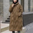 thumbnail image 3 of Chaqueta de invierno para mujer, abrigos largos holgados de plumón 90 % blanco con capucha, abrigo informal holgado y cálido de gran tamaño para mujer, 3 of 5