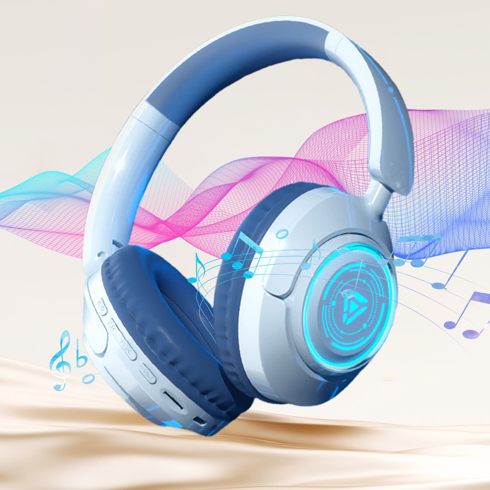 Ywbawe Bluetooth Over Ear Headphones Wireless Earbuds 5.1 Noise Cancelling Lightweight Foldable Travel Hi-Fi Stereo Deep Bass Phone Laptop Game Music