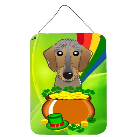 Caroline s Treasures BB1977DS1216 Wirehaired Dachshund St. Patrick s Day Wall or Door Hanging Prints 12x16 multicolor