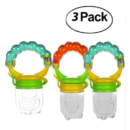 Baby Fruit Feeder Pacifier Rattle 3 Pack Fresh Food Feeder
