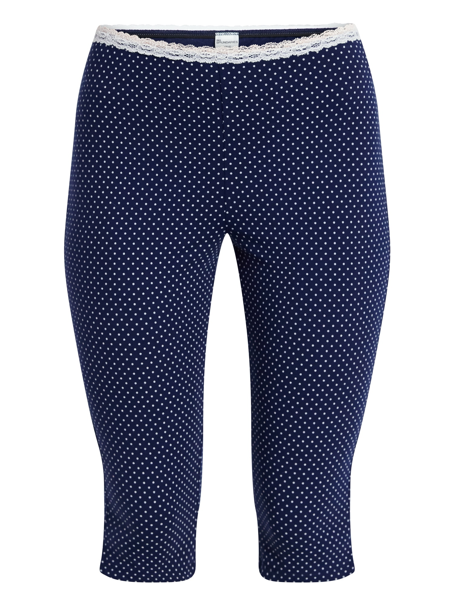No Boundaries Single Jersey Lace Capri Sleep Pants, Women's XXS-3X