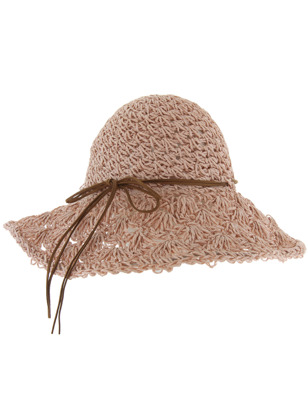 Straw bucket hat with string Clearance