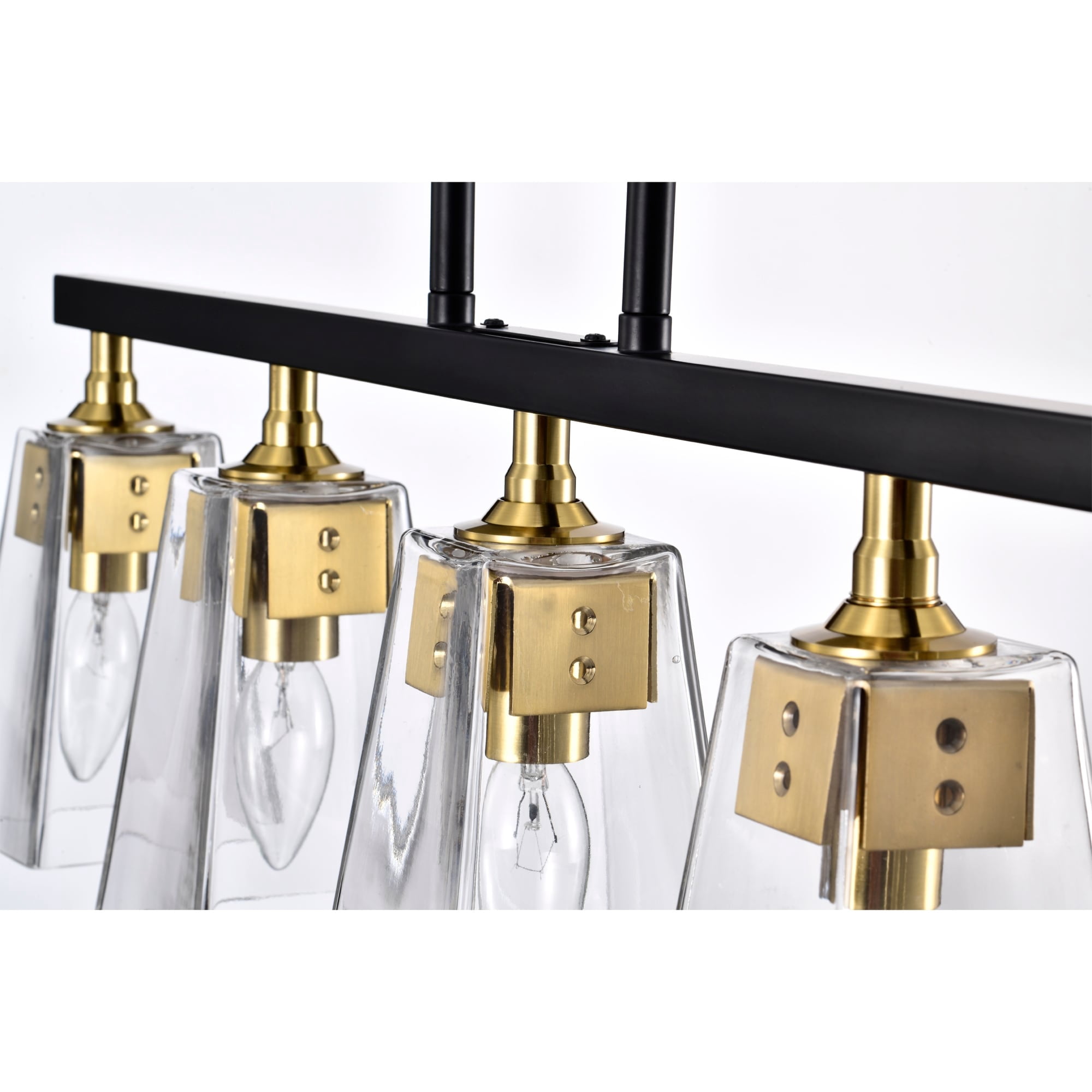 Folia 34 in. 5-Light Indoor Matte Black Finish Chandelier with Light Kit