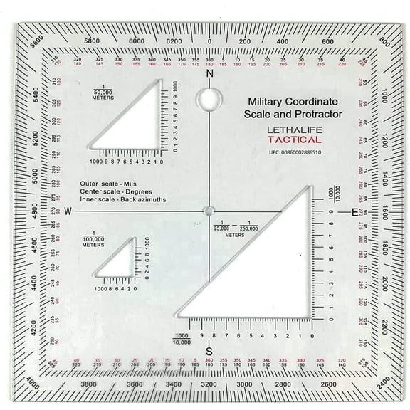 LETHALIFE Military Protractor for Land Navigation