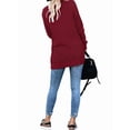 thumbnail image 5 of Women'S Long Sleeve Open Front Cardigan Chunky Knit Draped Sweaters Outwear Wine Red XL, 5 of 9