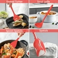 thumbnail image 5 of Walchoice 7-Piece Silicone Cooking Utensils Set, Red Kitchen Utensils, Non-stick Gadgets Tools Include Slotted Turner, Soup Ladle, Pasta Server, 5 of 7