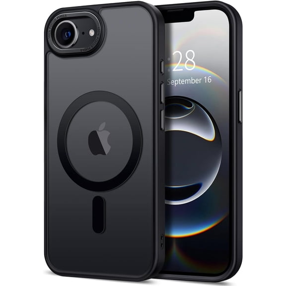 Case for iPhone 16e Case Magnetic Translucent Matte Phone Cases 6.1" [Compatible with MagSafe] Thin Slim Fit Shockproof Bumper Hard Protective Cover for Women Men Girls, Frosted Black