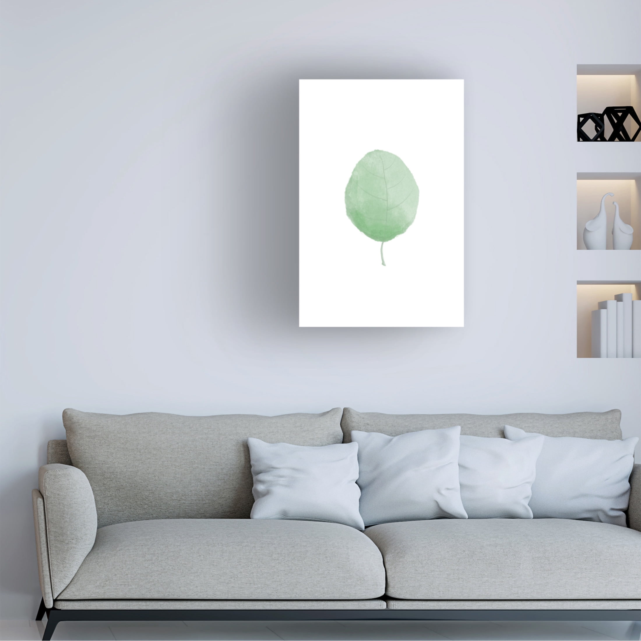 Canvas Wall Art - Pictufy Studio Ii 'Single Leaf' Wall Art for Living Room, Bedroom, or Office Décor by Trademark Fine Art - 12 x 19 Inches