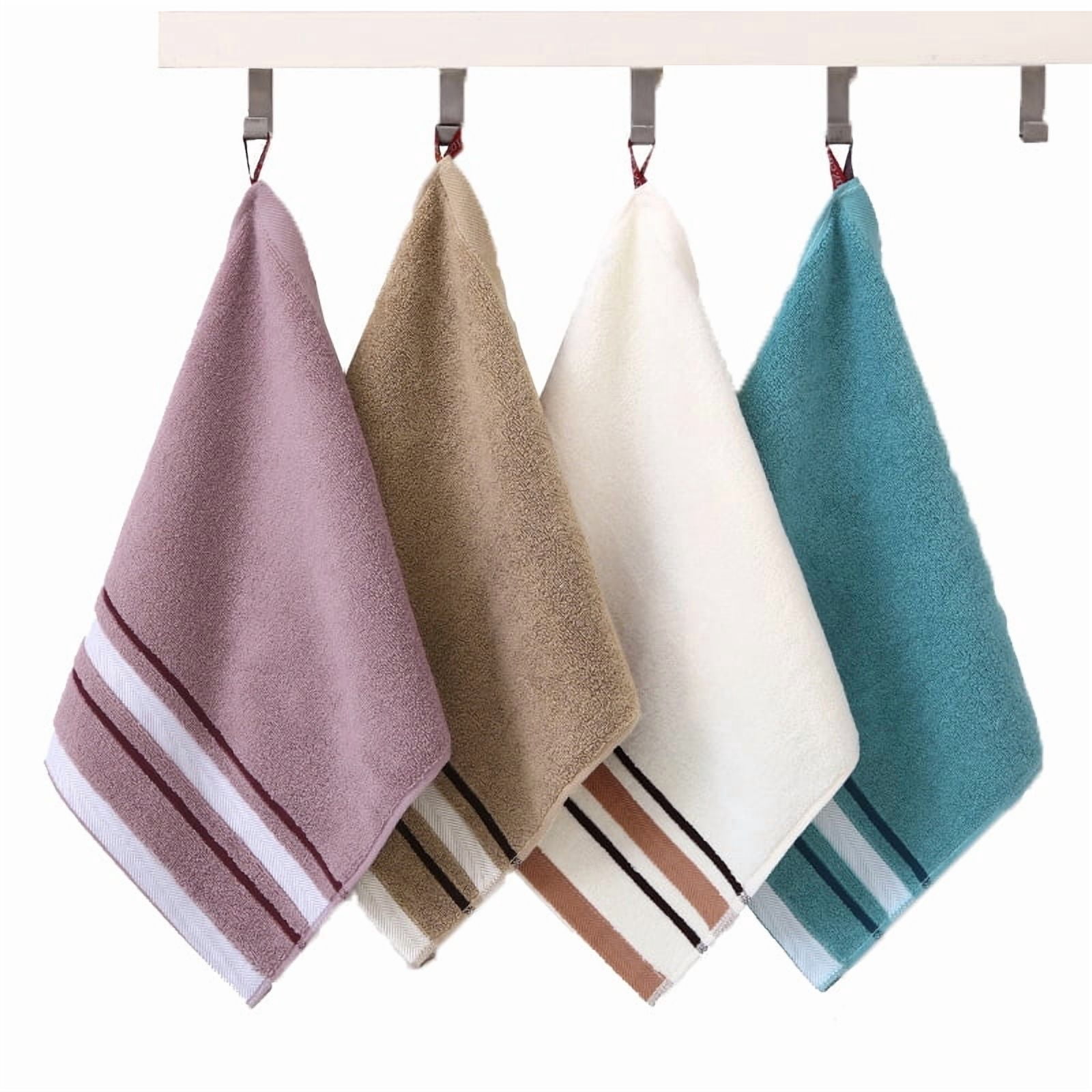 Nvzi Small Towels for Face, 6-Pcs Purple Hand Towels Cotton, 35*35cm pure Cotton Face Washcloth, Soft & Absorbent, Ideal for Bathroom/Travel/Gym .