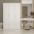 thumbnail image 2 of KULAGAGA 3 Door Armoire Wardrobe Closet with Hanging Rod White,47.2”L x 17.7”W x 70.9”H., 2 of 8