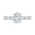 thumbnail image 4 of Pear Shaped Lab Diamond Cathedral Engagement Ring (EF-VS Quality), 925 Sterling Silver, US 4.00, 4 of 8