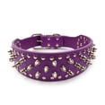 thumbnail image 4 of Collar y arnés de perro con clavos tachonados de cuero antis del arnés del collar del animal doméstico del remache de la mordedura, 4 of 5