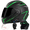 Black Green, variant on DOCRELD DOT Bluetooth Modular Motorcycle Helmet,Black/Transparent lens Motorcycle Helmet,Dual Visor Full Face Flip up Integrated Motorcycle Helmets,Built-in Dual Speaker Microphone,Adults Men Women
