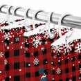 thumbnail image 5 of Christmas Gnome Shower Curtain, 36" x 72", Squirrel Cat Xmas Tree Snowflake Red Plaid Waterproof Bathroom Curtain Washable Shower Curtain Set with 12 Hooks, 5 of 6