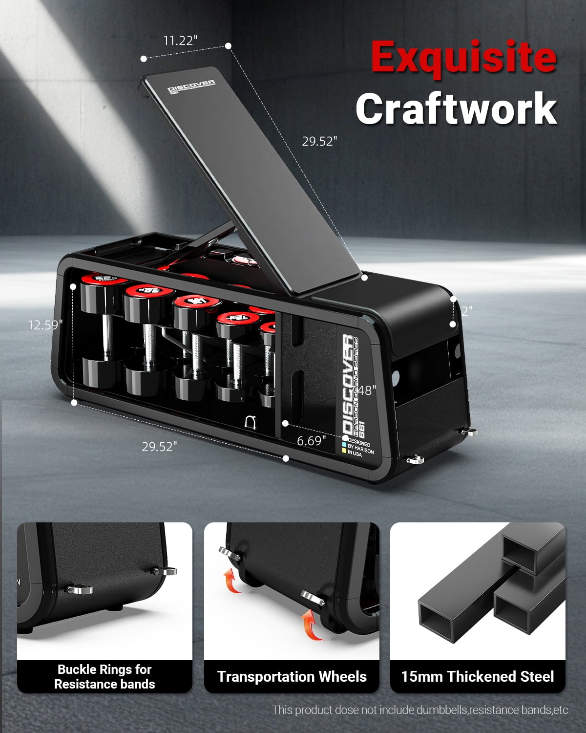 HARISON Muiti-Function Dumbbell Bench For Home Gym With 1200LBS Capacity, Adjustable Weight Bench (Dumbbells Not Included)