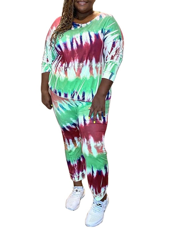 plus size tie dye tracksuit