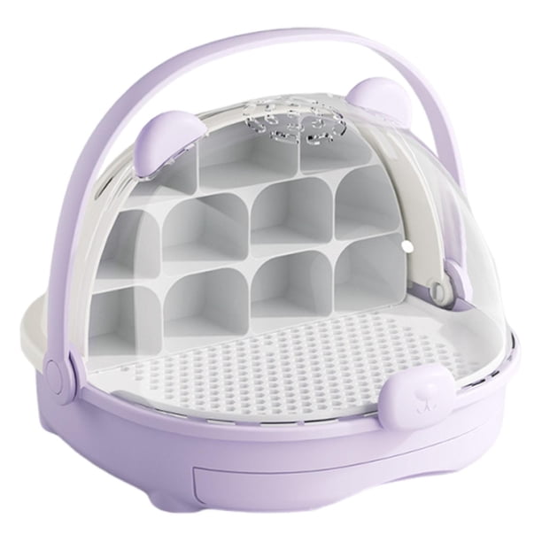 Caja de cría de gusanos de seda, caja de cría de mascotas, caja de crecimiento de gusanos de seda, transparente, portátil. Violeta