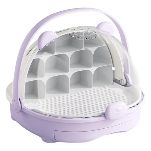 jinwen Silkworm Breeding Box Breathable Hole Transparent Portable Observation Cabin Violet