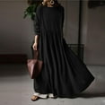 thumbnail image 5 of ZANZEA Womens Dresses O-Neck Long Sleeve Solid Color Casual Long Dress, 5 of 5