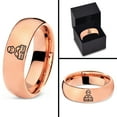 thumbnail image 4 of Gamer Rose Gold Cursive Letters Handmade Tungsten Ring Engagement Rare Tungsten Wedding Band, 4 of 8